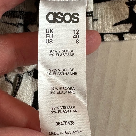 ASOS Woman’s Maternity Cold Shoulder White and Black Blouse size 8 - Picture 5 of 12